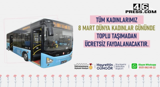Toplu Taşıma Bugün Kadınlara Ücretsiz