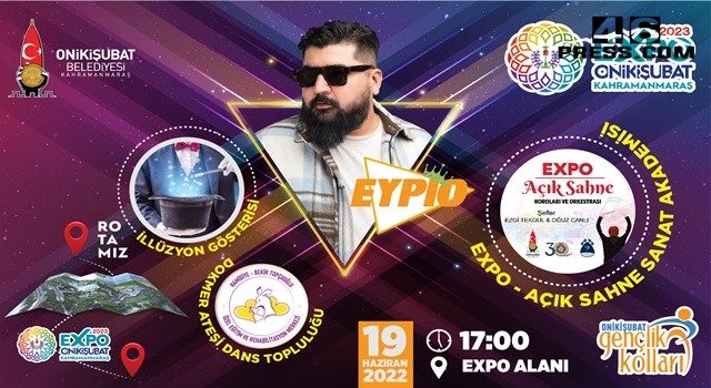 Eypio’nun sahne alacağı Onikişubat Belediyesi Gençlik Festivali’nin yeni günü belli oldu