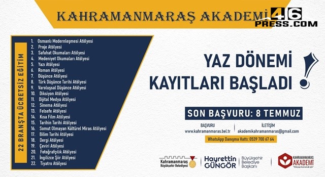 Kahramanmaraş Akademi’de Yaz Dönemi Kayıtları Başladı