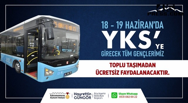 Sınava Girecek Öğrencilere Toplu Taşıma Ücretsiz
