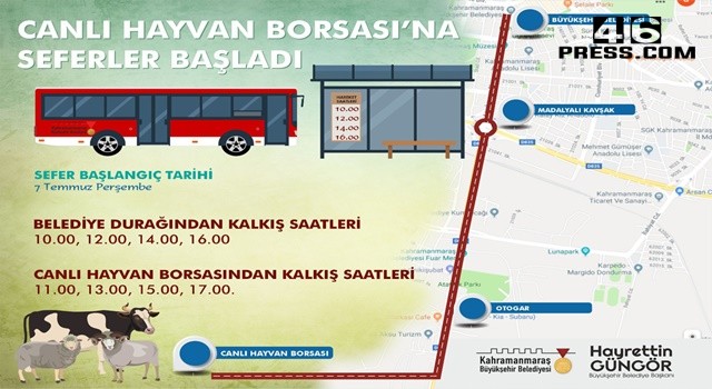 Canlı Hayvan Borsası’na Ücretsiz Ring Seferleri Başlıyor