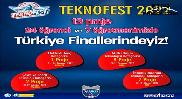 SANKO Okulları 13 Projeyle Teknofest Finallerinde