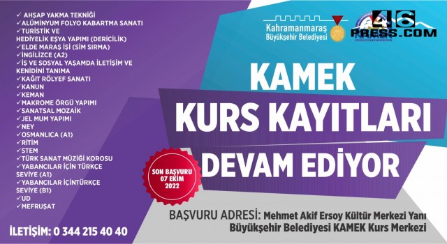 KAMEK Kurs Kayıtları Devam Ediyor