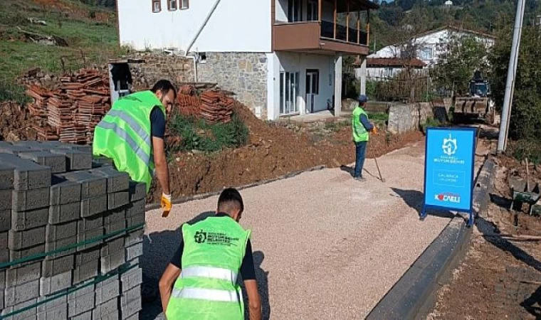 Gebze'nin köylerine 50 bin metrekare parke taşı döşeniyor