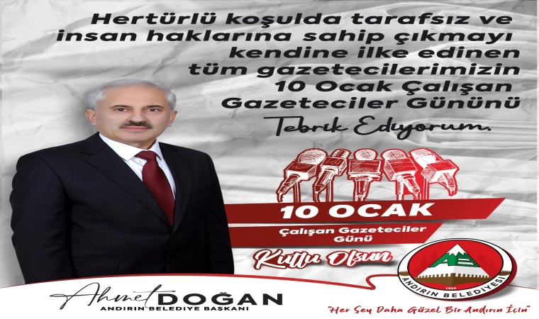 Başkan Doğan'ın 10 Ocak Çalışan Gazeteciler Günü Mesajı