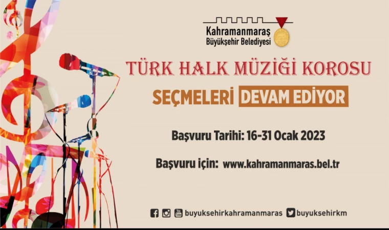 Büyükşehir’in Türk Halk Müziği ve Çocuk Korosunda Başvurular Sürüyor!