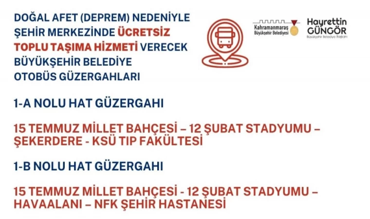 Büyükşehir’den Şehir Merkezinde Ücretsiz Toplu Taşıma Hizmeti