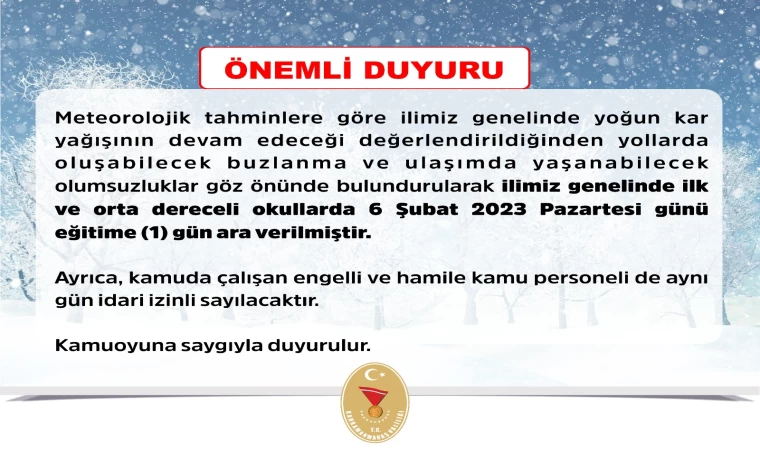 Yılın ilk kar tatili