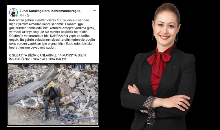 MHP Milletvekili Dora, ‘’İnsanlığınız enkaz altında kaldı’’