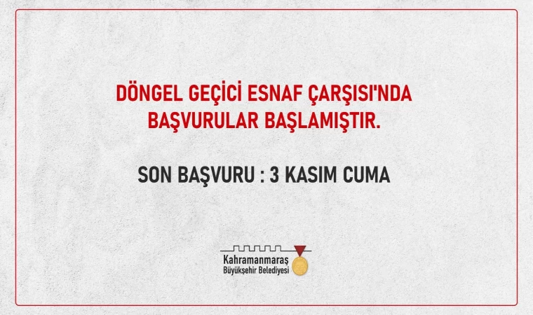 Döngel Geçici Esnaf Çarşısı’nda Başvurular Başladı!