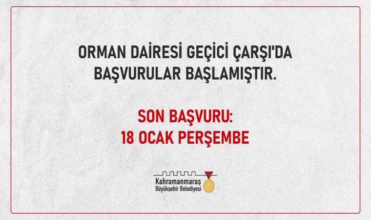 Orman Dairesi Geçici Çarşı’da Başvurular Başladı!