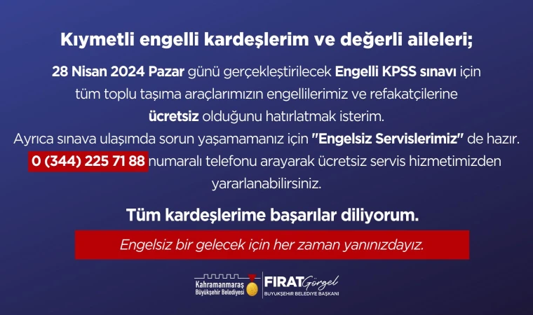Büyükşehir’den EKPSS’ye Girecek Vatandaşlara Ulaşım Desteği