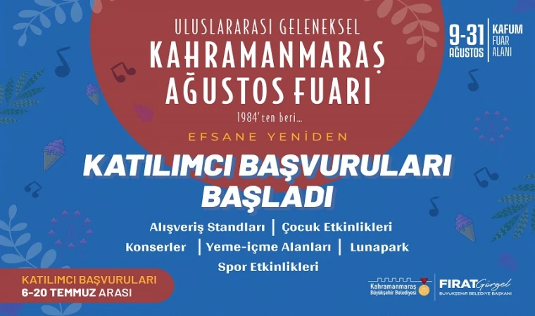 Geleneksel Kahramanmaraş Ağustos Fuarı’na Katılımcı Başvuruları Başladı!