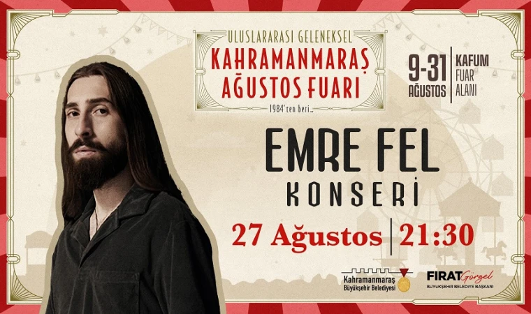 Sevilen Sanatçı Emre Fel, KAFUM’da Sahne Alacak