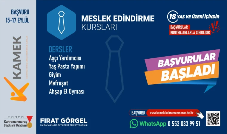 KAMEK’le Herkes İçin Eğitim; Yeni Dönem Kurs Kayıtları Başladı