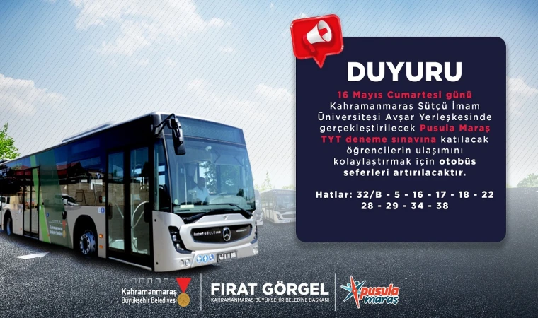 Büyükşehir’den YKS Öncesi Son Provaya Katılacak Gençlere Ulaşım Desteği