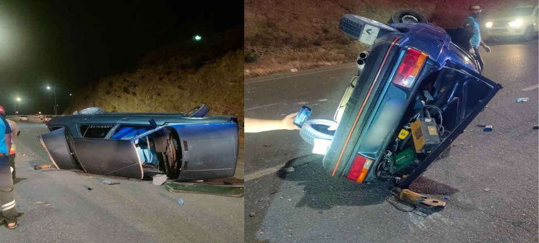 Kahramanmaraş Onikişubat’ta trafik kazası: Otomobil devrildi