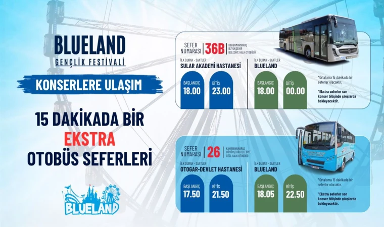 Blueland Gençlik Festivali İçin Otobüs Seferleri Artırıldı