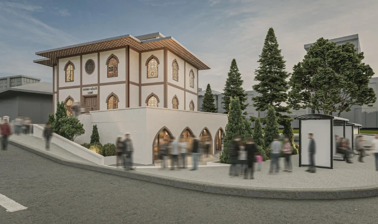 Depremde Hasar Alarak Yıkılan Fatma Gölcü Camii, Hızla Yükseliyor