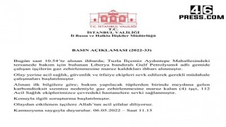 İstanbul Tuzla'daki Tersanede 4 İşçi Gazdan Zehirlendi