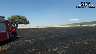 Kahramanmaraş’ta Buğday Tarlası Kül Oldu