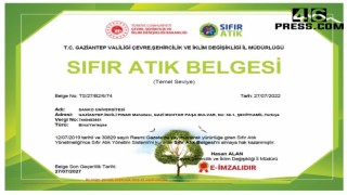SANKO Üniversitesi Sıfır Atık Belgesi Aldı