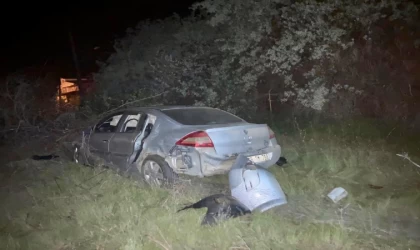 Göksun’da otomobil tarlaya uçtu: 2 yaralı 