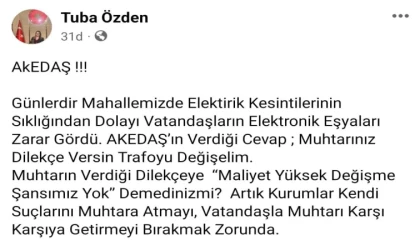 Muhtar Özden'den Akedaş'a sert tepki