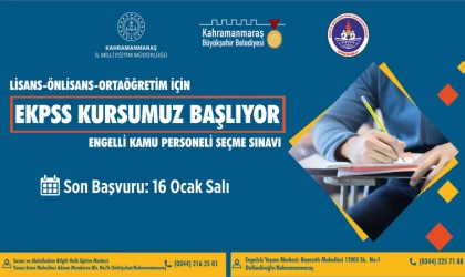Kahramanmaraş'ta EKPSS Kursuna Ön Kayıtlar Başladı!