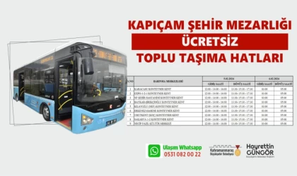 Büyükşehir, Kapıçam Mezarlığı İçin Ücretsiz Seferleri Duyurdu