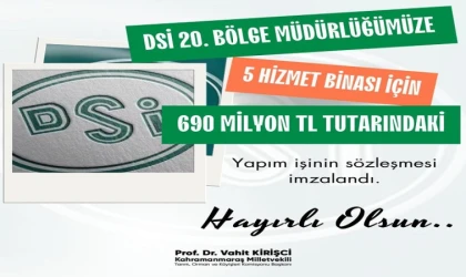 Kirişci, "Kahramanmaraş'a 690 Milyon Tl'lik 5 Hizmet Binası'nın Sözleşmesi İmzalandı"