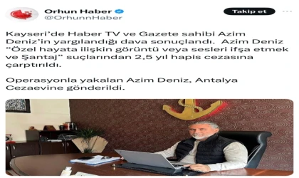 Gazeteci Azim Deniz’e 2,5 Yıl Hapis Cezası