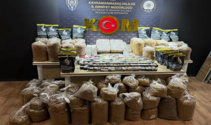 Kahramanmaraş’ta Kaçakçılık Operasyonu: 1.400 Paket Sigara ve 280 Kilo Tütün Ele Geçirildi