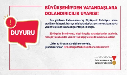 Büyükşehir’den Vatandaşlara Dolandırıcılık Uyarısı!