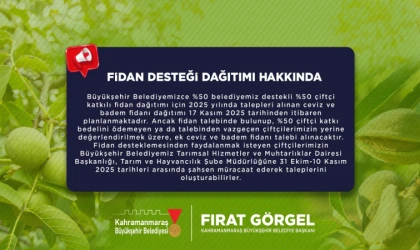 Yüzde 50 Hibeli Fidan Desteğinde Ek Başvurular Alınmaya Başladı