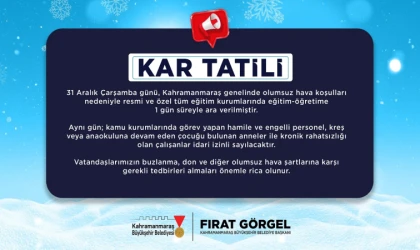 31 Aralık’ta Eğitime 1 Günlük Kar Arası!