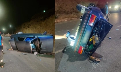 Kahramanmaraş Onikişubat’ta trafik kazası: Otomobil devrildi